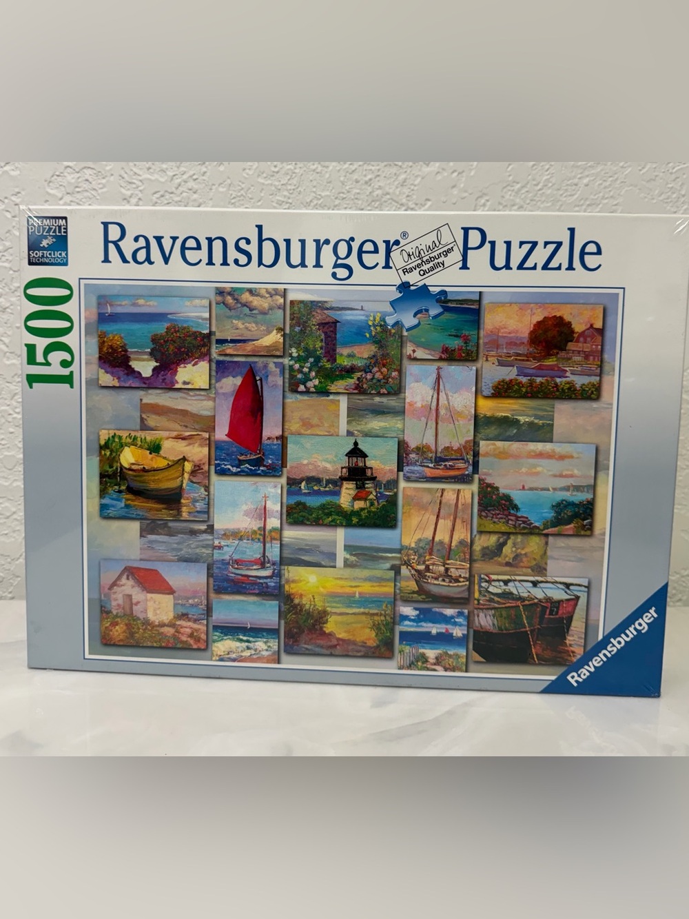 Sealed Ravensburger 1500-Piece Puzzle- ‘Coastal Collage’